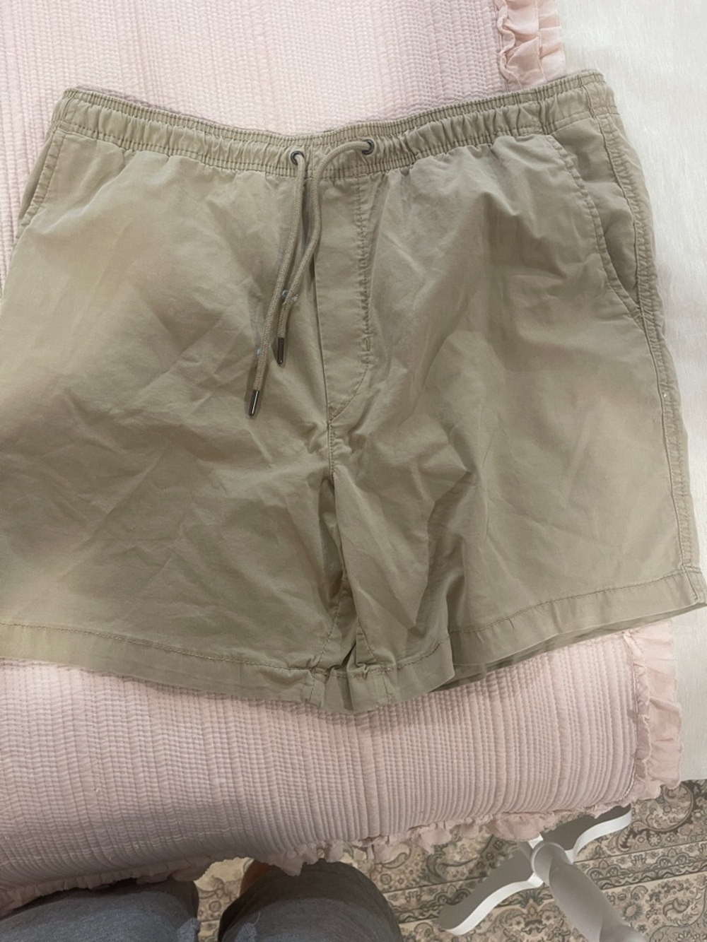 American Eagle Outfitters Tan Drawstring Flat Front Shorts